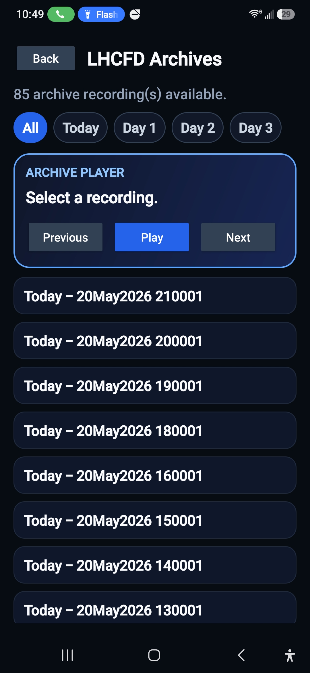 Havasu Scanner Feed archive player